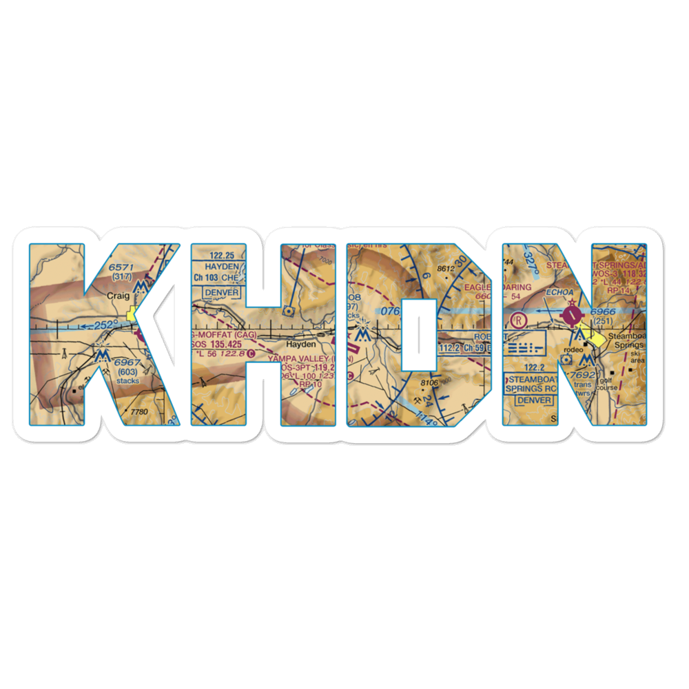 Yampa Valley Airport (HDN) VFR Sectional Sticker 