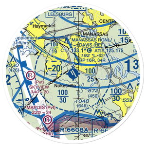 Manassas Regional Airport/Harry P. Davis Field (HEF) VFR Sectional Sticker (20 mile)