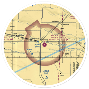 Holyoke Airport (HEQ) VFR Sectional Sticker (30 mile)