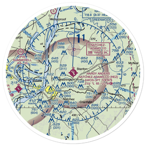 Hardy-Anders Field / Natchez-Adams County Airport (HEZ) VFR Sectional Sticker (30 mile)
