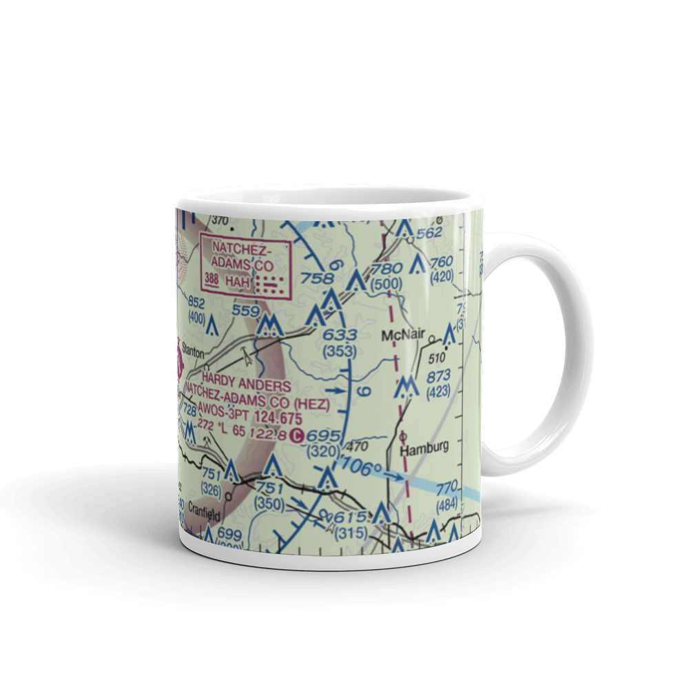 Hardy-Anders Field / Natchez-Adams County Airport (HEZ) VFR Sectional  Mug 