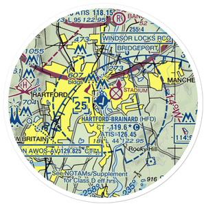 Hartford Brainard Airport (HFD) VFR Sectional Sticker (20 mile)