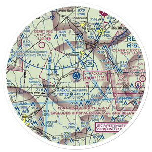 Mackall Army Air Field (HFF) VFR Sectional Sticker (30 mile)