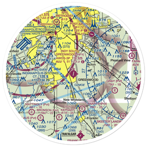 Indy South Greenwood Airport (HFY) VFR Sectional Sticker (30 mile)