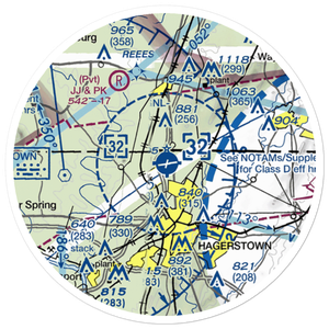Hagerstown Regional Richard A Henson Field (HGR) VFR Sectional Sticker (20 mile)
