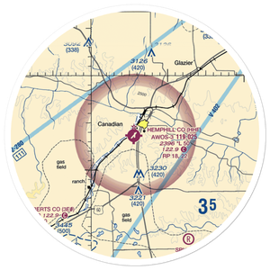 Hemphill County Airport (HHF) VFR Sectional Sticker (30 mile)