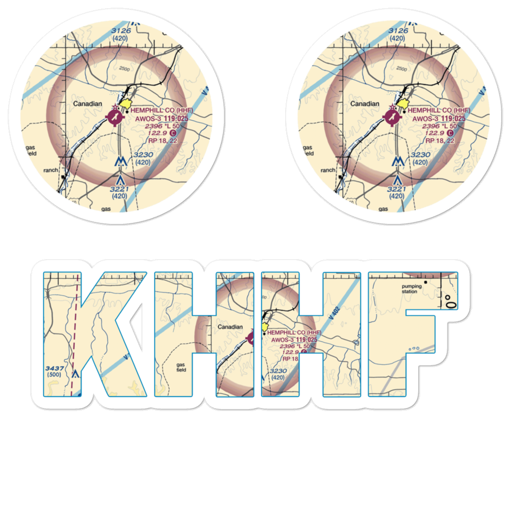 Hemphill County Airport (HHF) VFR Sectional Sticker Pack 