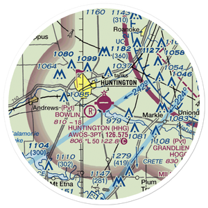 Huntington Municipal Airport (HHG) VFR Sectional Sticker (20 mile)