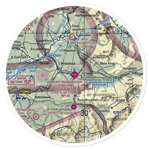 Mount Washington Regional Airport (HIE) VFR Sectional Sticker (30 mile)