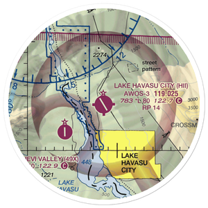 Lake Havasu City Airport (HII) VFR Sectional Sticker (20 mile)