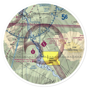 Lake Havasu City Airport (HII) VFR Sectional Sticker (30 mile)