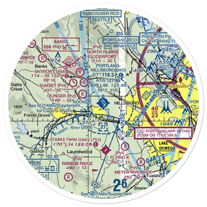 Portland Hillsboro Airport (HIO) VFR Sectional Sticker (30 mile)