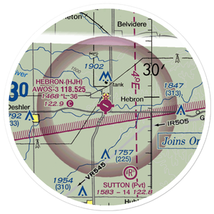 Hebron Municipal Airport (HJH) VFR Sectional Sticker (20 mile)