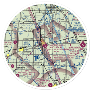Hanford Municipal Airport (HJO) VFR Sectional Sticker (30 mile)