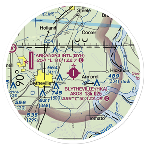 Blytheville Municipal Airport (HKA) VFR Sectional Sticker (20 mile)
