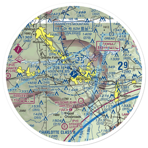 Hickory Regional Airport (HKY) VFR Sectional Sticker (30 mile)