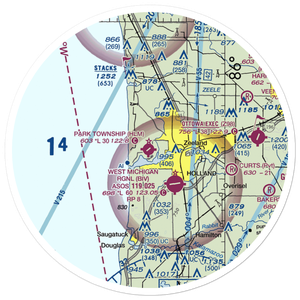 Park Township Airport (HLM) VFR Sectional Sticker (30 mile)
