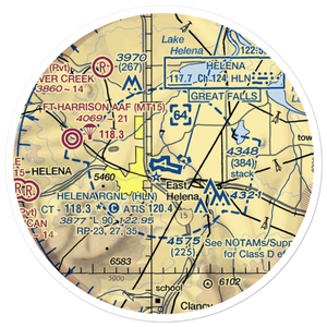 Helena Regional Airport (HLN) VFR Sectional Sticker (20 mile)
