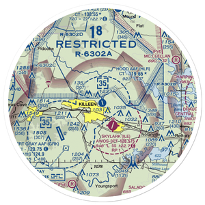Hood Army Air Field (HLR) VFR Sectional Sticker (30 mile)