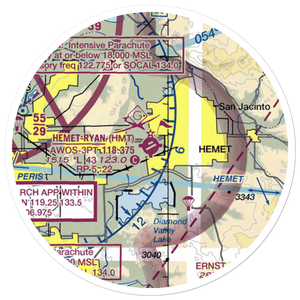 Hemet Ryan Airport (HMT) VFR Sectional Sticker (20 mile)
