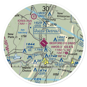 Bedford County Airport (HMZ) VFR Sectional Sticker (20 mile)