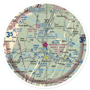 Bedford County Airport (HMZ) VFR Sectional Sticker (30 mile)