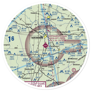 Huntingburg Airport (HNB) VFR Sectional Sticker (30 mile)