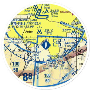 Henderson Executive Airport (HND) VFR Sectional Sticker (20 mile)