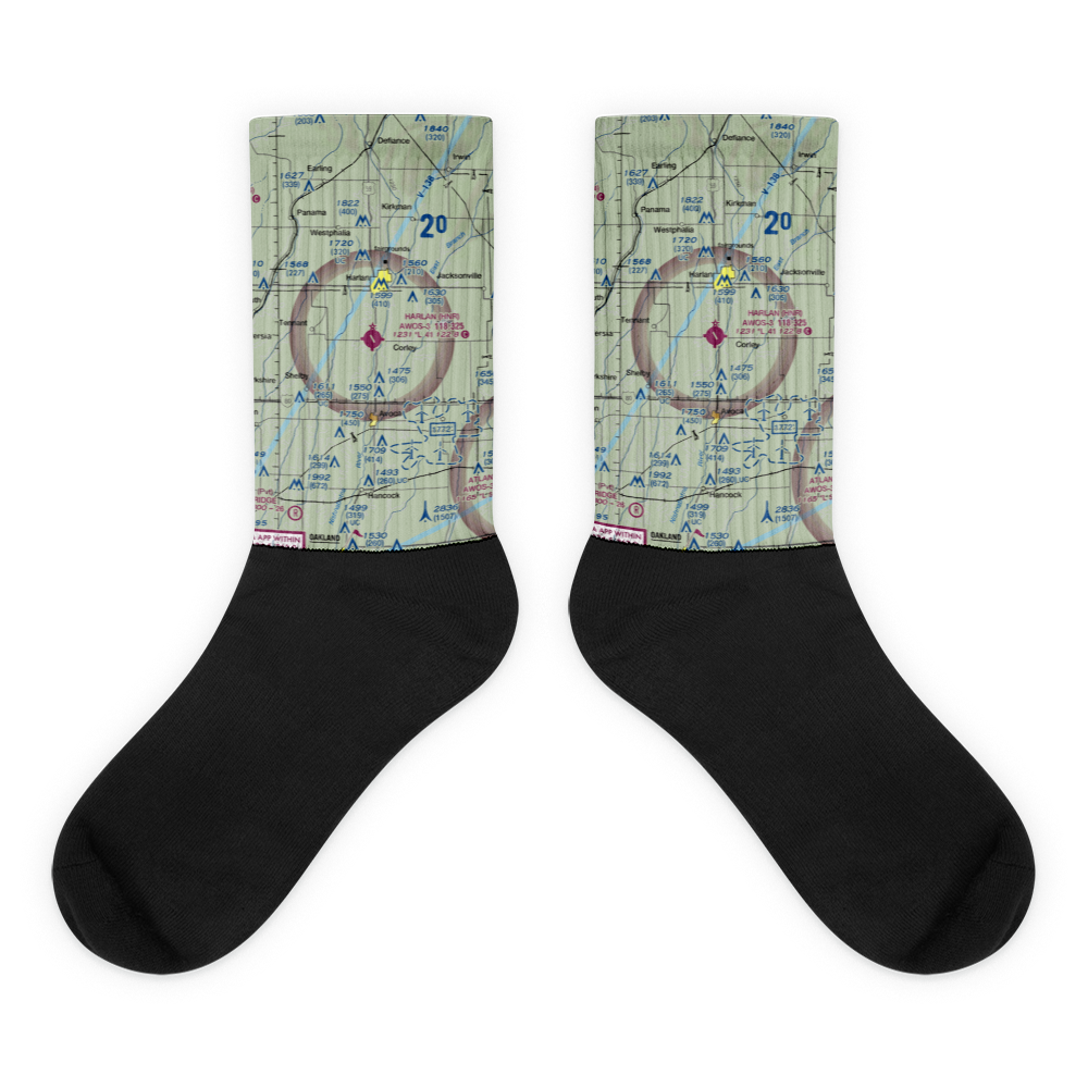 Harlan Municipal Airport (HNR) VFR Sectional Socks 