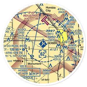 Lea County Regional Airport (HOB) VFR Sectional Sticker (20 mile)