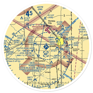 Lea County Regional Airport (HOB) VFR Sectional Sticker (30 mile)