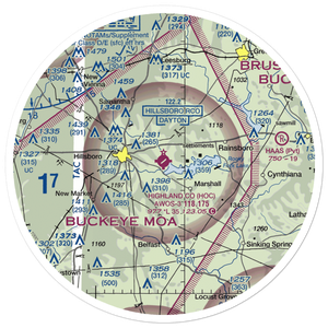 Highland County Airport (HOC) VFR Sectional Sticker (30 mile)
