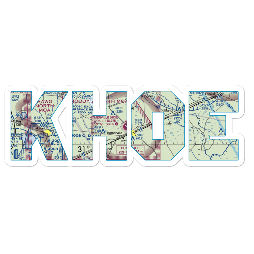 Homerville Airport (HOE) VFR Sectional Sticker 