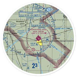 Huron Regional Airport (HON) VFR Sectional Sticker (30 mile)