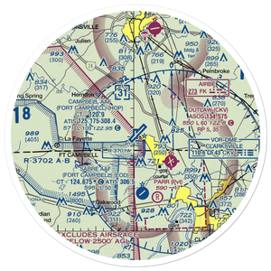 Campbell AAF (Fort Campbell) Air Field (HOP) VFR Sectional Sticker (30 mile)