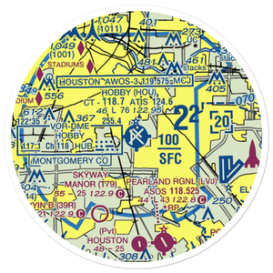 William P Hobby Airport (HOU) VFR Sectional Sticker (20 mile)