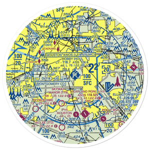 William P Hobby Airport (HOU) VFR Sectional Sticker (30 mile)