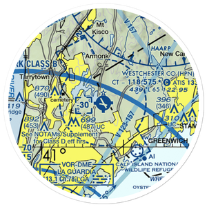 Westchester County Airport (HPN) VFR Sectional Sticker (20 mile)