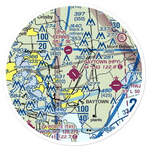 Baytown Airport (HPY) VFR Sectional Sticker (20 mile)