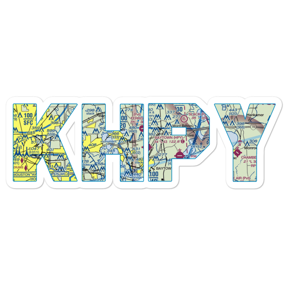 Baytown Airport (HPY) VFR Sectional Sticker 