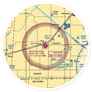 Hugoton Municipal Airport (HQG) VFR Sectional Sticker (30 mile)
