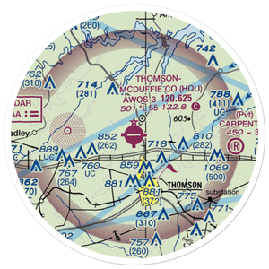 Thomson-McDuffie County Airport (HQU) VFR Sectional Sticker (20 mile)