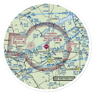 Thomson-McDuffie County Airport (HQU) VFR Sectional Sticker (30 mile)