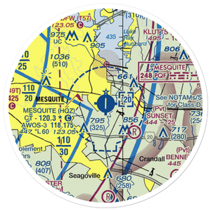 Mesquite Metro Airport (HQZ) VFR Sectional Sticker (20 mile)