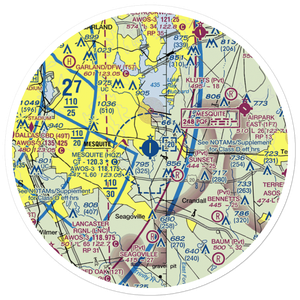 Mesquite Metro Airport (HQZ) VFR Sectional Sticker (30 mile)