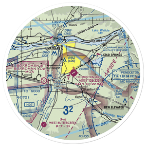 Hermiston Municipal Airport (HRI) VFR Sectional Sticker (30 mile)