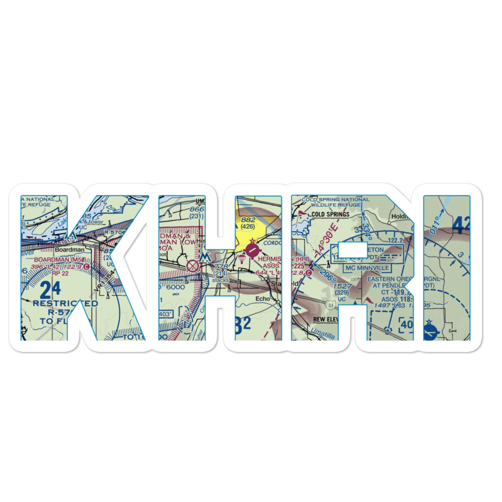 Hermiston Municipal Airport (HRI) VFR Sectional Sticker 