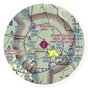 Boone County Airport (HRO) VFR Sectional Sticker (20 mile)