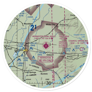 Herington Regional Airport (HRU) VFR Sectional Sticker (30 mile)
