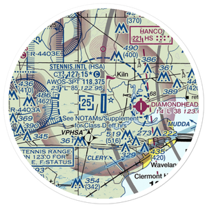 Stennis International Airport (HSA) VFR Sectional Sticker (20 mile)